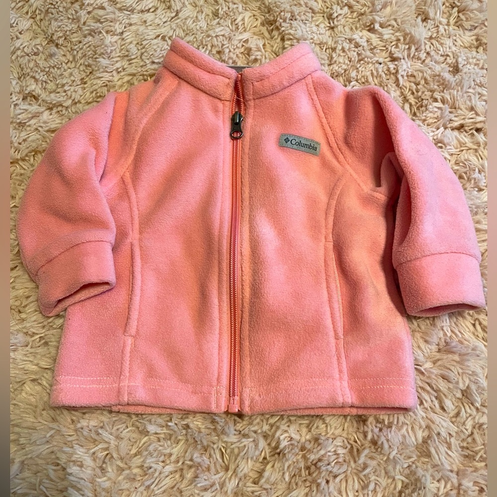 Columbia 6-12 month pink fleece zip up